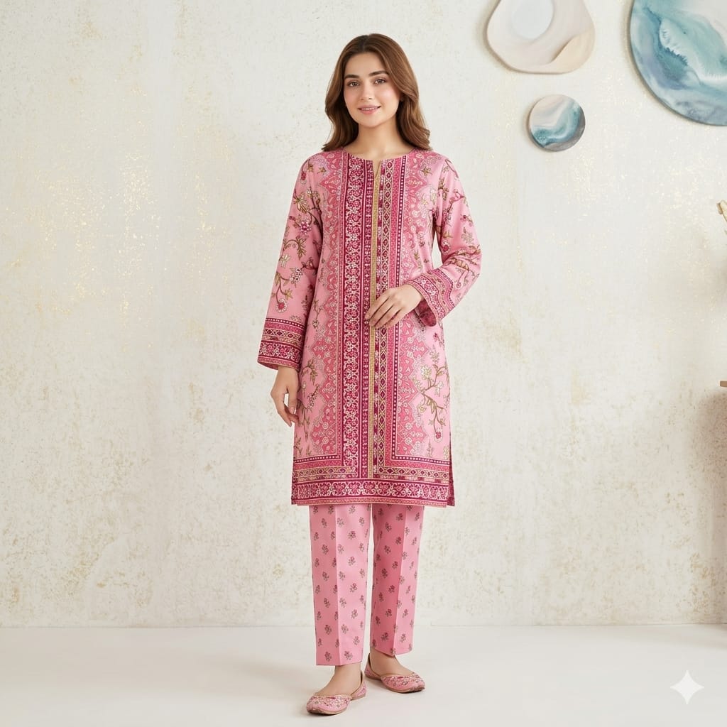 2 Pcs Unstitched Digital Print Suit J-2419
