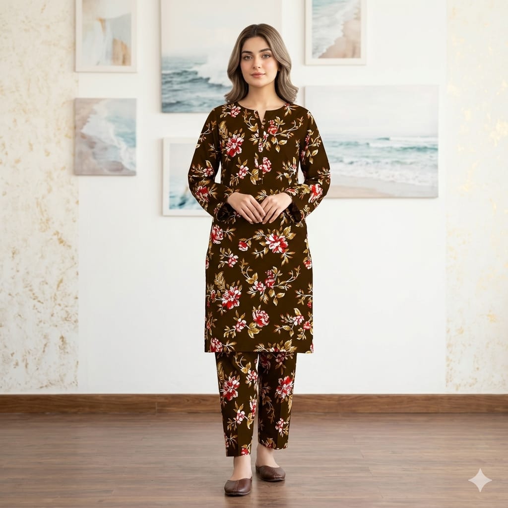 2 Pcs Unstitched Digital Print Suit J-0605