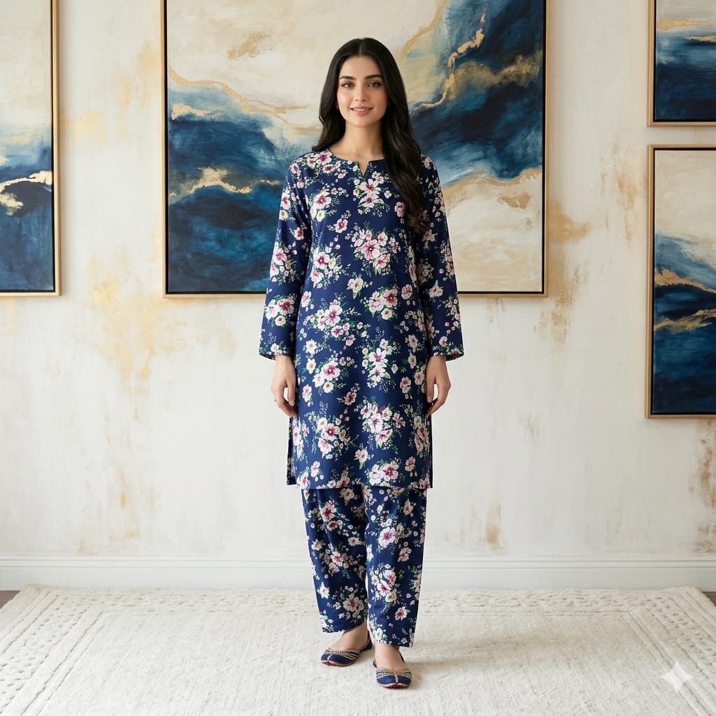 2 Pcs Unstitched Digital Print Suit J-0598