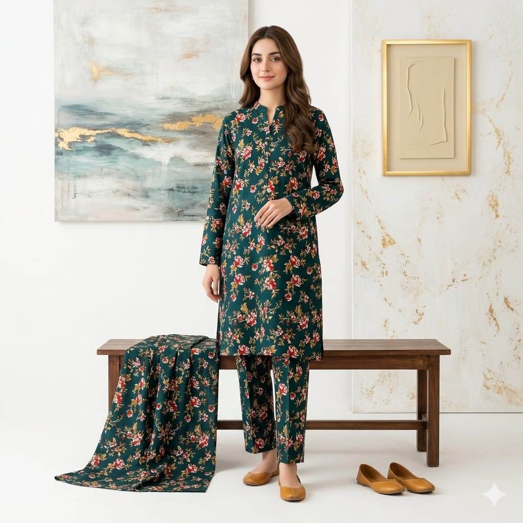 2 Pcs Unstitched Digital Print Suit J-0590