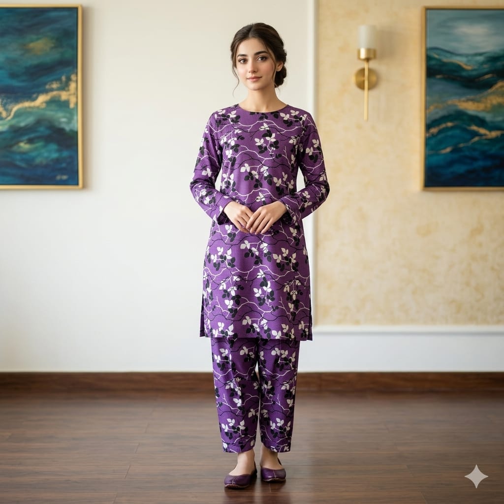 2 Pcs Unstitched Digital Print Suit J-034