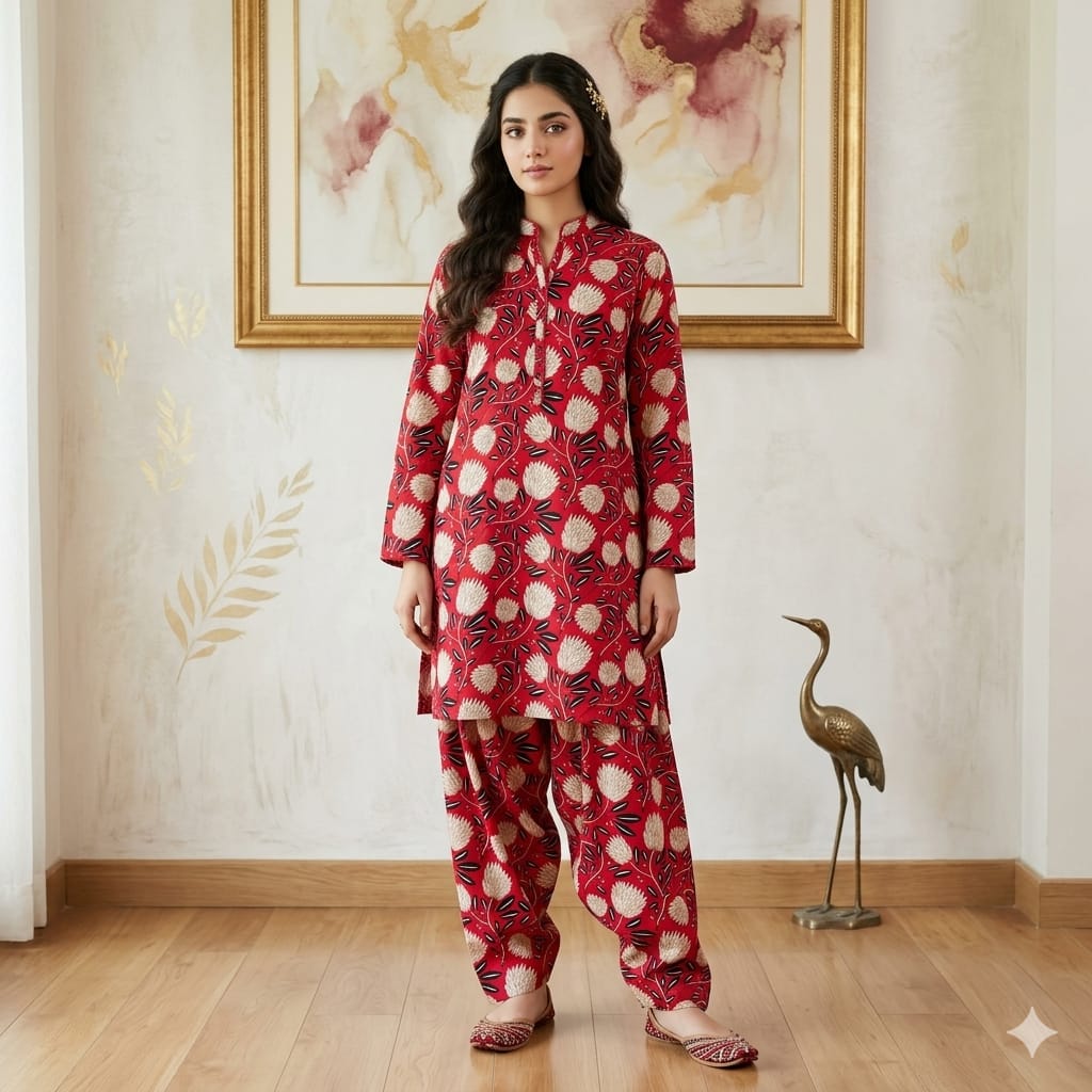 2 Pcs Unstitched Digital Print Suit J-0633