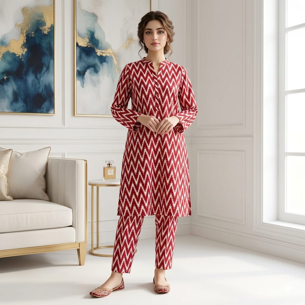 2 Pcs Unstitched Digital Print Suit J-040