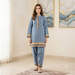 2 Pcs Unstitched Digital Print Suit J-0631