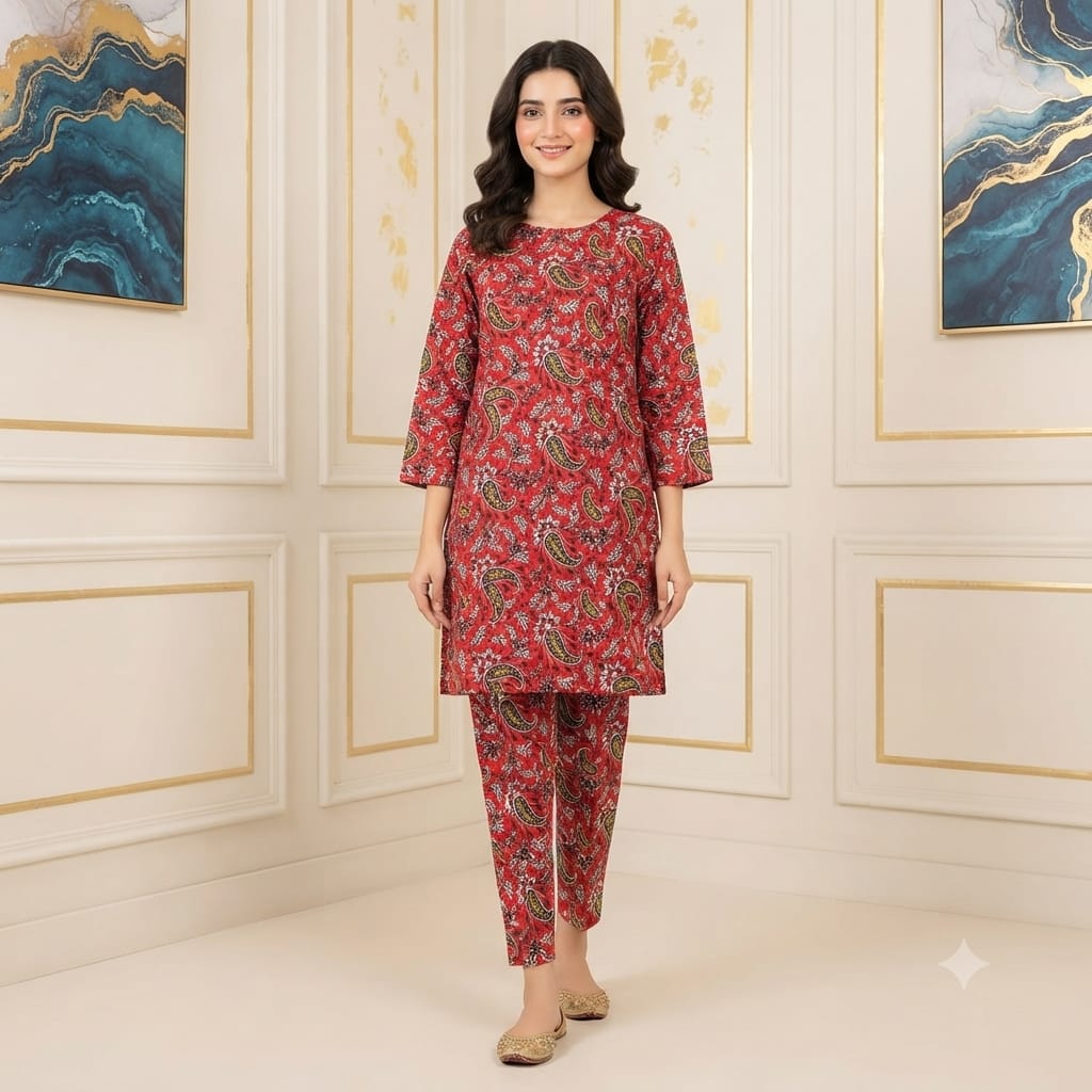 2 Pcs Unstitched Digital Print Suit J-0626